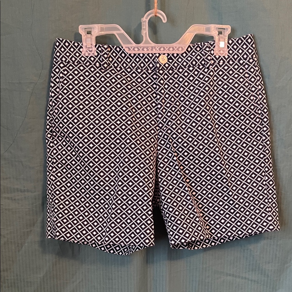 Women's Chaps Navy and White Patterned Shorts